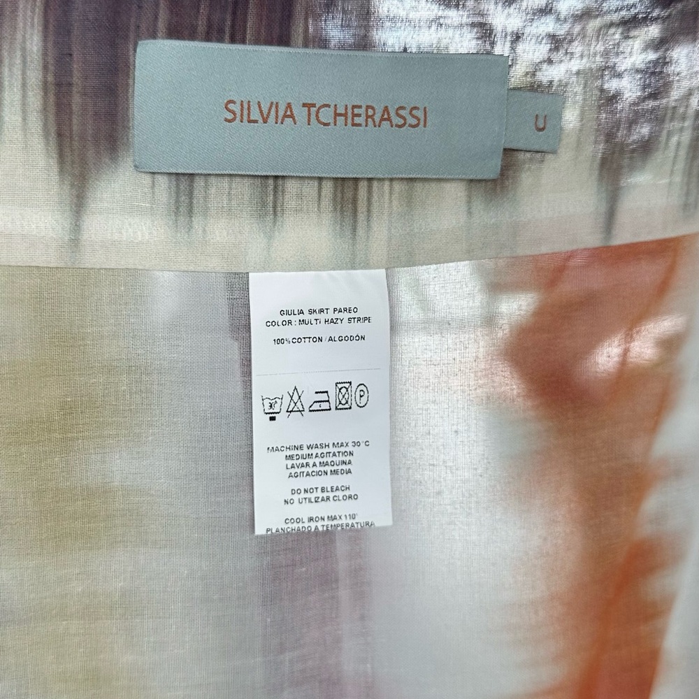 Silvia Tcherassi beach skirt  with Orange and Purple Stripes - Picture 2 of 5